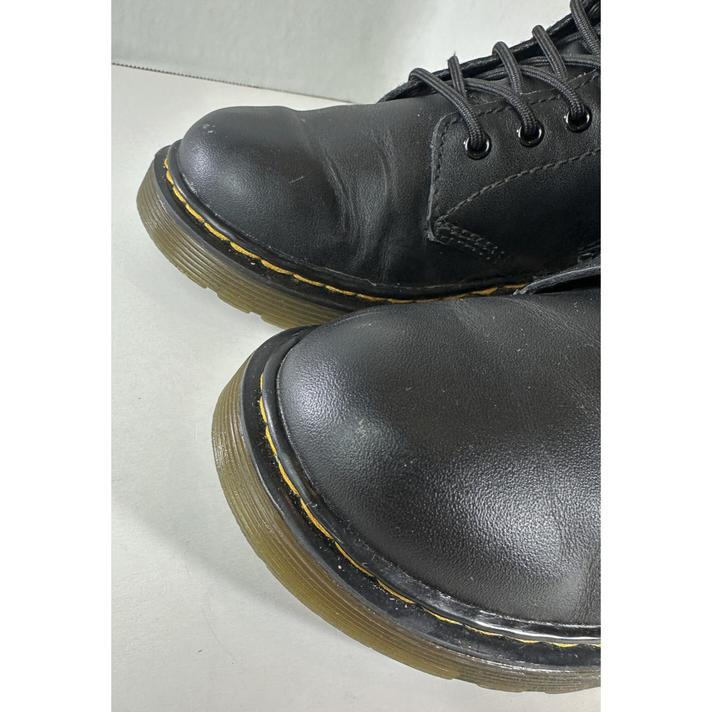 Dr. Martens Junior 1460 Softy T Black Leather Lace-Up Side Zip Boots Kids Size 2 - Picture 7 of 14